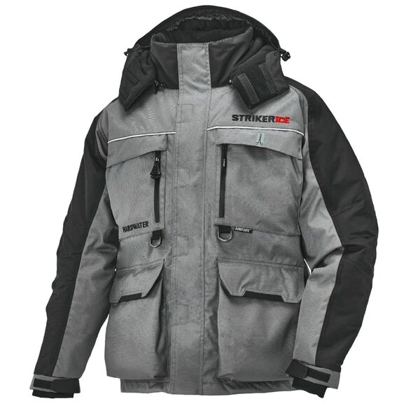 Striker ICE Men's Hardwater Gray/Black Jacket in Small With Sureflote Flotation - Picture 1 of 15